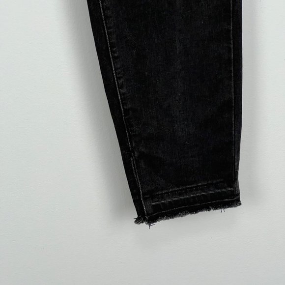 Paige Rosie HW Madeline Undone Hem Skinny Jeans Black Dusk size 27 - Picture 8 of 12